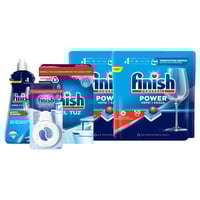 2 فينيش 50 قرص + ملح غسالات كيلو ونص + ملمع 400 مل...