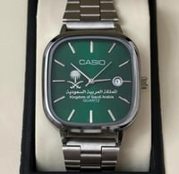 ساعة كاسيو تصميم المملكة العربية السعودية لون اخضر