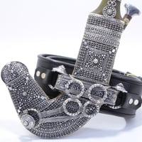 خنجر مقاس 5 صب فضة صافي عيار 925 الراس قرن طبيعي