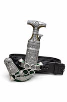 خنجر الراس وتر سيال قصة عماني مقاس 5معدن مطلي فضة