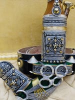 خنجر حك زراف معرق معدن مقاس 5