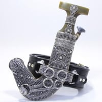 خنجر مقاس 5 صب فضة صافي عيار 925 الراس قرن طبيعي