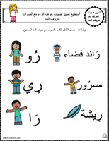 اوراق عمل حرف الراء (ر) الحروف العربية للاطفال وال...