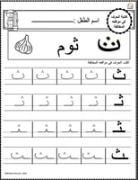 اوراق عمل حرف الثاء ( ث) الحروف العربية للاطفال وا...