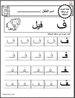 اوراق عمل حرف الفاء (ف) الحروف العربية للاطفال وال...
