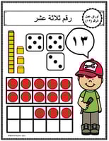 اوراق عمل الاعداد العربية للاطفال رقم  ثلاثة عشر (...
