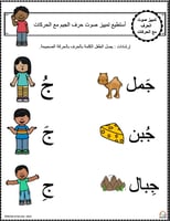 اوراق عمل حرف الجيم ( ج ) الحروف العربية للاطفال و...
