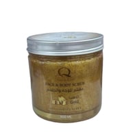 كريم مقشر للوجه والجسم بالذهب من كوين لاين -500 مل