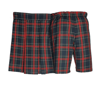 شورت \ تنورة احمر كاروهات