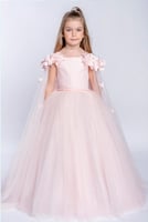 فستان بناتي بجيبون فخم 2 الى 11 سنه