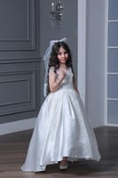 فستان بناتي بكلفه وجيبون 3 - 11 سنة