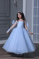 فستان بناتي بجيبون فخم 2 الى 11 سنه