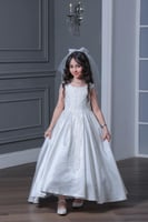 فستان بناتي بكلفه وجيبون 3 - 11 سنة