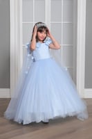 فستان بناتي بجيبون فخم 2 الى 11 سنه