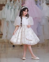 فستان اورجنزا تركي مع شنطة وطوق 3 - 9 سنوات