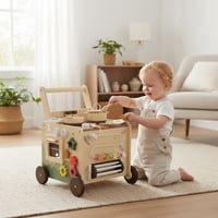 عربة المطبخ الخشبية