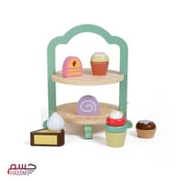 حامل الكعك الخشبي