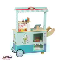 عربة بائع الايسكريم الخشبية