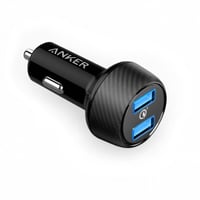 أنكر شاحن سيارة بمنفذين شحن سريع - أسود