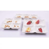 أطباق سيراميك مقسمة لتقديم الفاكهة والمكسرات 3 قطع