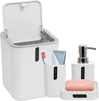 طقم اكسسوارات حمام من 4 قطع-أبيض