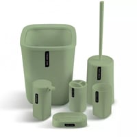 طقم اكسسوارات حمام من 6 قطع-أخضر