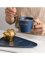 كوب قهوة سيراميك لتقديم رأقي بألوان مميزة 3 قطع