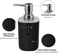 طقم اكسسوارات حمام من 4 قطع-أسود/رمادي