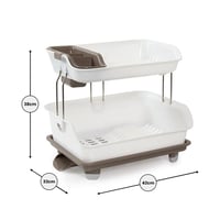 صفاية أطباق حوض المطبخ بلاستيك بني / أبيض