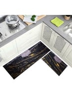 دعاسات للمطبخ مانعه للانزلاق ذهبي/أسود من قطعتين