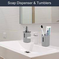 طقم اكسسوارات حمام من 4 قطع-رمادي