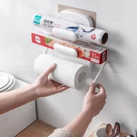 حامل ورق تغليف ومناشف ورقية معلق للمطبخ متعدد الوظ...