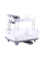 صفاية أطباق حوض المطبخ بلاستيك رمادي / أبيض