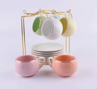 طقم اكواب شاي سيراميك 12 قطعة متنوع الألوان بسعة ك...