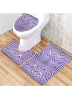 دعاسات حمام 3 قطع مانعة للإنزلاق بنفسجي اللون