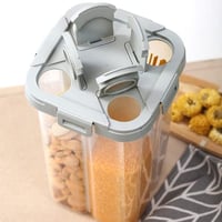 حاوية تخزين للحبوب والأطعمة الجافة 4 أقسام 2.3 لتر