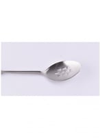 ملعقة طبخ عملية مشقوقة استانلس ستيل بمقبض خشبي