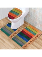 دعاسات حمام 3 قطع مانعه للانزلاق سهلة التنظيف متعد...