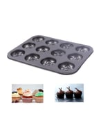 قالب كيك أسود غير لاصق للخبز، سعة 12 كوب