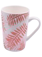 كوب قهوة سيراميك بنقوش أوراق الشجر