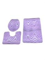 دعاسات حمام 3 قطع مانعة للإنزلاق بنفسجي اللون