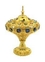 مبخرة معدنية ذهبية وفضية لعطر نفاذ ساحر في السعودي...