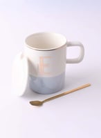 كوب قهوة سيراميك بألوان متنوعة مع غطاء وملعقة ذهبي...