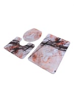 دعاسات حمام 3 قطع مانعة للانزلاق بنقوش فنية