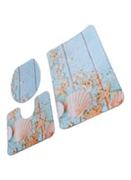 دعاسات حمام 3 قطع مانعه للانزلاق بتصميم قواقع ونجو...