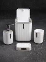 طقم اكسسوارات حمام من 4 قطع-أبيض