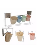 حامل أكواب معلق من 4 قطع مع ملصق سحري