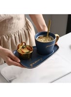 كوب قهوة سيراميك لتقديم رأقي بألوان مميزة 3 قطع