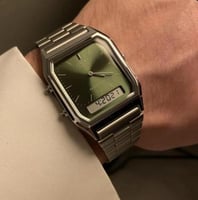 ساعة كاسيو casio vintage اخضر