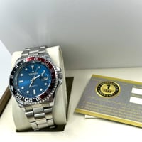 ساعة رجالية من LOCASSE لون أزرق بإطار أحمر و أسود